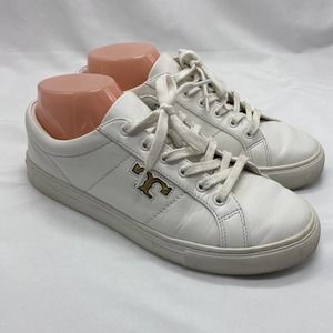 Tory Burch Womens Amalia Sneaker White Calf Leather Shoes Sneakers 57024 Size 9M